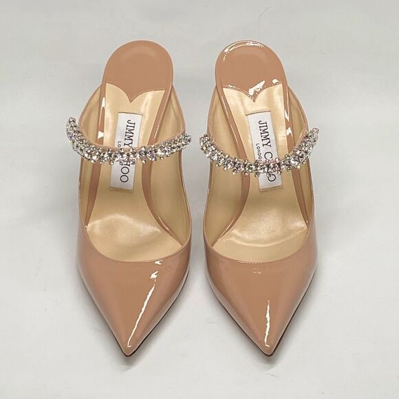Jimmy Choo Bing 100MM Embellished Patent Leather Mules size 38 - Picture 4 of 15
